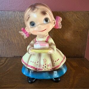 Josef Originals Wee Folk Girl with Cake Figurine Japan
